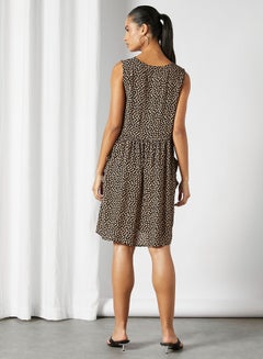 OFFROAD Casual Printed Scoop Neck Dress AOP Black  - Image 2