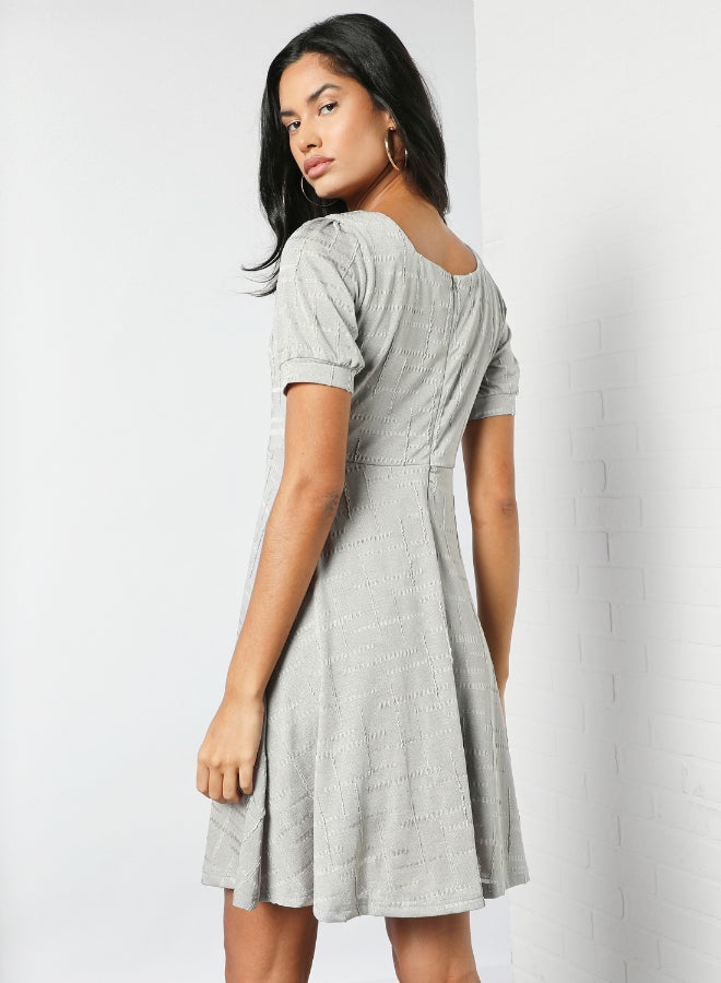 DRIP - Square Neck Mini Dress Grey - Image 1