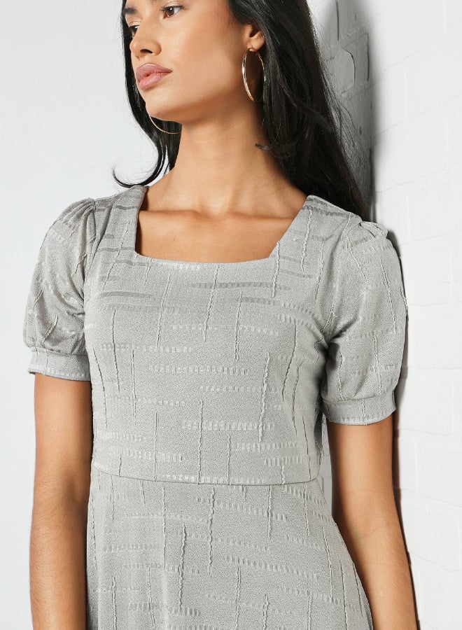 DRIP - Square Neck Mini Dress Grey - Image 1