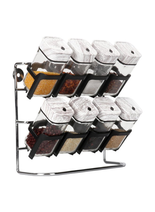 ALMUFARREJ 8-Piece Spice Bottle Set White 30 x 28 x 12cm - Image 2