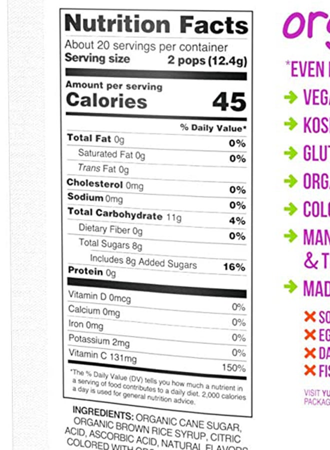 يام إيرث عبوة مصاصات بالفواكه العضوية غنية بفيتامين C مكونة من 14 قطعة 87جرام - Image 3