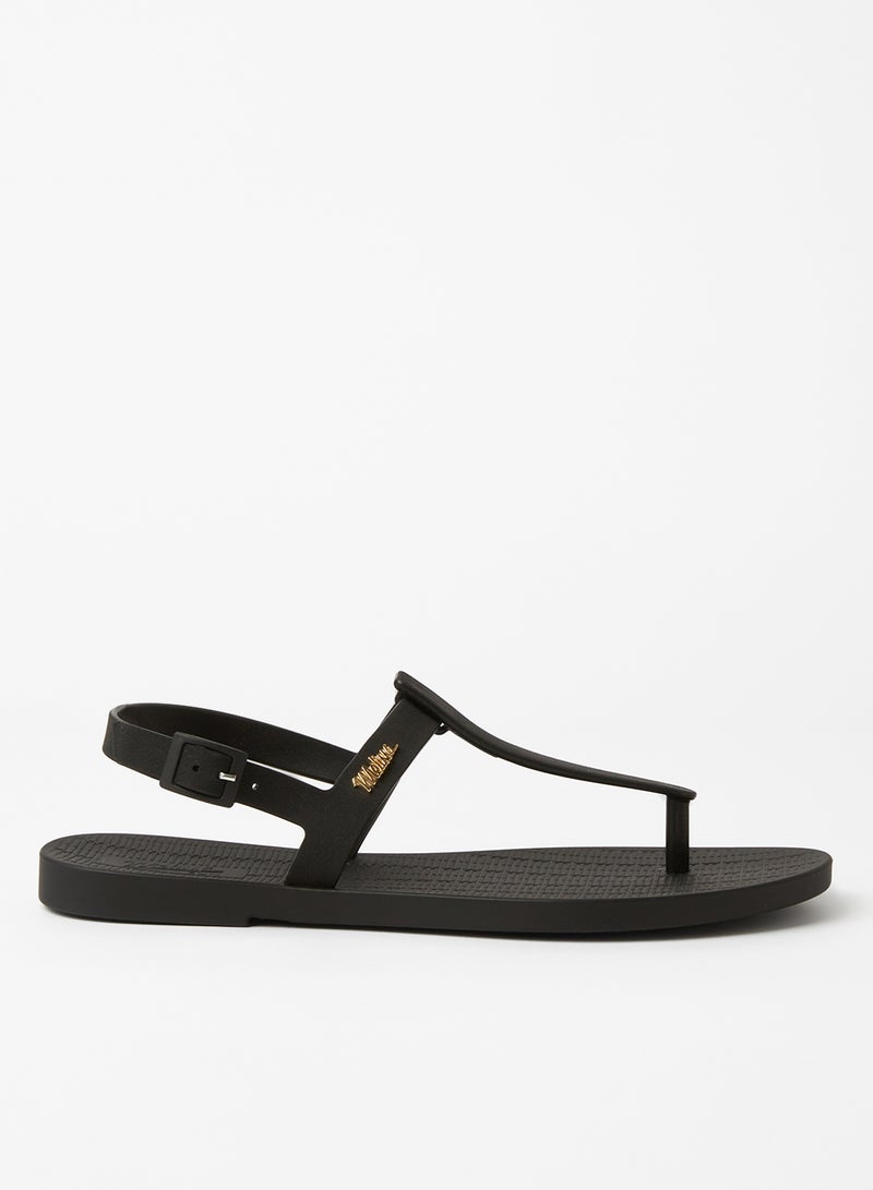 melissa Sun Ventura Flat Sandals Black - Image 1
