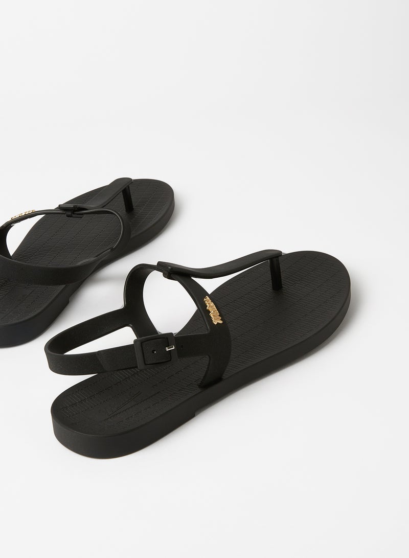 melissa Sun Ventura Flat Sandals Black - Image 3