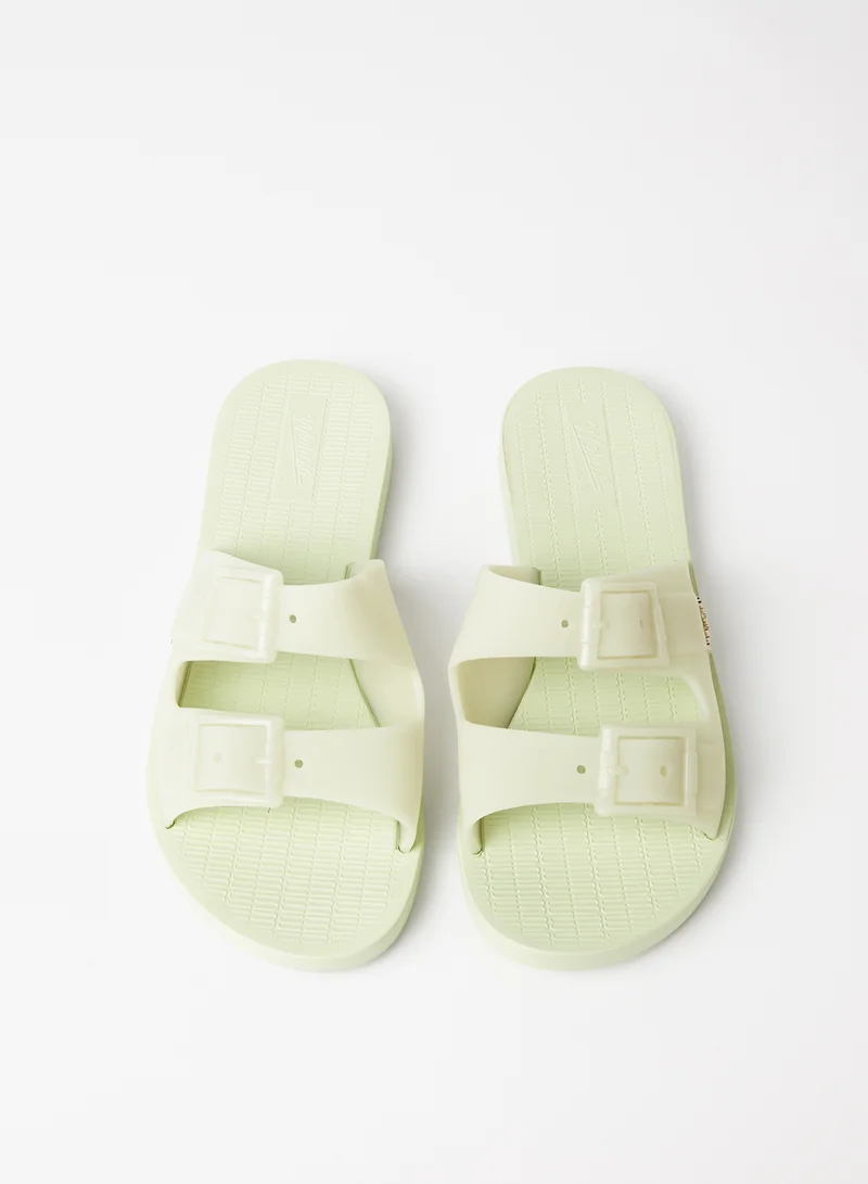 melissa Sun Malibu Flat Sandals Green