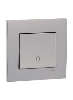 1-Gang Vivace Retractive Door Bell Switch with Symbol 2 Way 10A Aluminium Silver