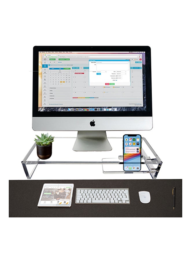 Creative Planet Premium Acrylic Monitor With Built In Mobile Phone Stand Clear Clear - Image 2