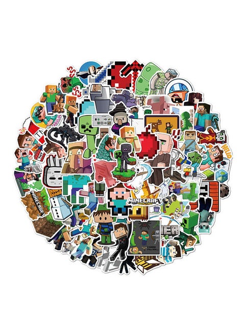 100 Pieces Minecraft Vinyl Waterproof Stickers 12 x 12 x 1cm
