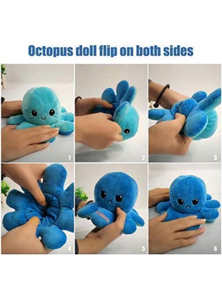 Non-Toxic Soft Double-Sided Flip Octopus Plush Toys With Different Expression On Both Side 20x10x10cm - view 5