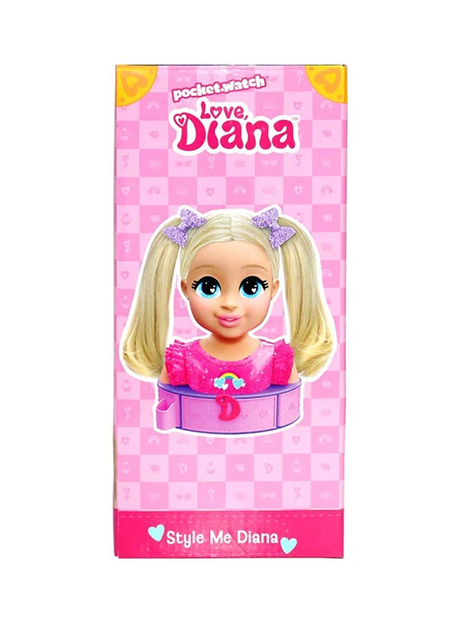 Love Diana Deluxe Styling Battery-Operated Head With 8 Surprises For Kids, Multicolour 30cm  - Image 4