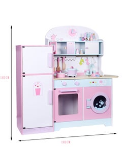 LB Wooden Kitchen Toy Set With Refrigerator 101 x 100cm  - Image 4
