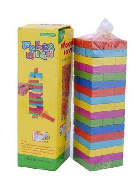 48-Piece Folds High Wood Toy Set Multicolored For Upto 6+ Years Durable And Sturdy