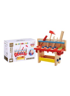 al ostoura toys Wooden Classic Puzzle Tool Table Kit Educational Toy With Nut Screw Scale And Other Accessories 29x11x22cm  - Image 1