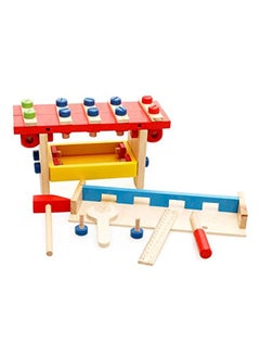 al ostoura toys Wooden Classic Puzzle Tool Table Kit Educational Toy With Nut Screw Scale And Other Accessories 29x11x22cm  - Image 2