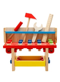 al ostoura toys Wooden Classic Puzzle Tool Table Kit Educational Toy With Nut Screw Scale And Other Accessories 29x11x22cm  - Image 3