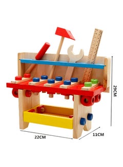 al ostoura toys Wooden Classic Puzzle Tool Table Kit Educational Toy With Nut Screw Scale And Other Accessories 29x11x22cm  - Image 4