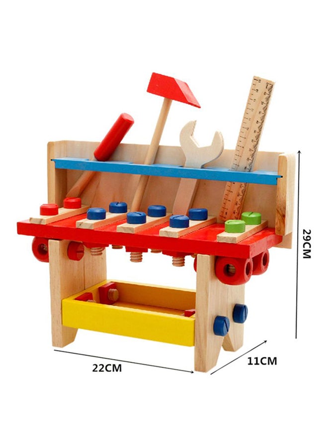 al ostoura toys Wooden Classic Puzzle Tool Table Kit Educational Toy With Nut Screw Scale And Other Accessories 29x11x22cm  - Image 4