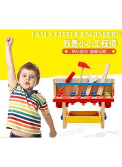 al ostoura toys Wooden Classic Puzzle Tool Table Kit Educational Toy With Nut Screw Scale And Other Accessories 29x11x22cm  - Image 5