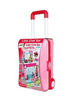 Chamdol Little Chef 2 In 1 Pretend Play Luggage Kitchen Cook Set With Lights And Sound 53x24.5x63cm  - Image 1