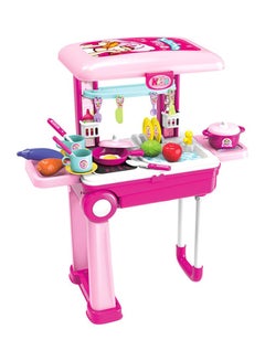 Chamdol Little Chef 2 In 1 Pretend Play Luggage Kitchen Cook Set With Lights And Sound 53x24.5x63cm  - Image 4