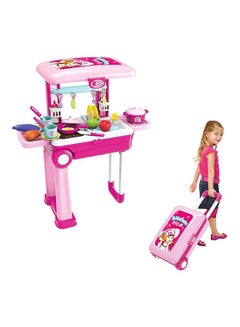 Chamdol Little Chef 2 In 1 Pretend Play Luggage Kitchen Cook Set With Lights And Sound 53x24.5x63cm  - Image 5