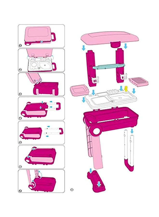 Chamdol - Little Chef 2 In 1 Pretend Play Luggage Kitchen Cook Set With Lights And Sound 53x24.5x63cm - Image 1