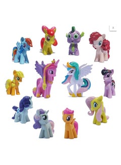 إي-توي طقم تزيين كعك على شكل مجسمات شخصيات مسلسل My Little Pony مكون من 12 قطعة 5سم  - Image 1