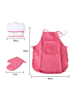 11-Piece Polka Dot Kids Kitchen Cooking Play With Apron And Chef Hat Set 40x38x2cm - v1628495931/N20705461A_4