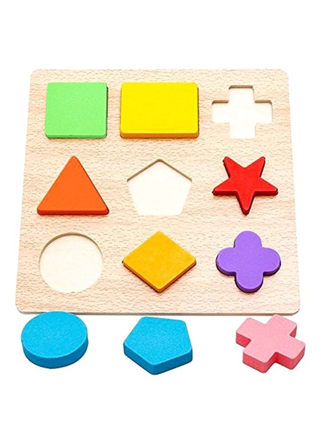 10 Piece Creative Craft Geometric Shape Sorter Educational Learning Toy For Kids 8.66x8.66x0.59inch - v1628495937/N21623136A_1