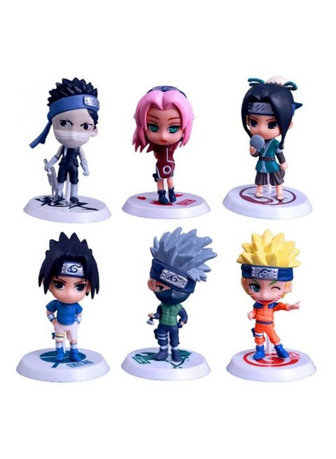 6-Piece Naruto Sasuke Uzumaki Anime Action Figure Collectible Model Toy Set