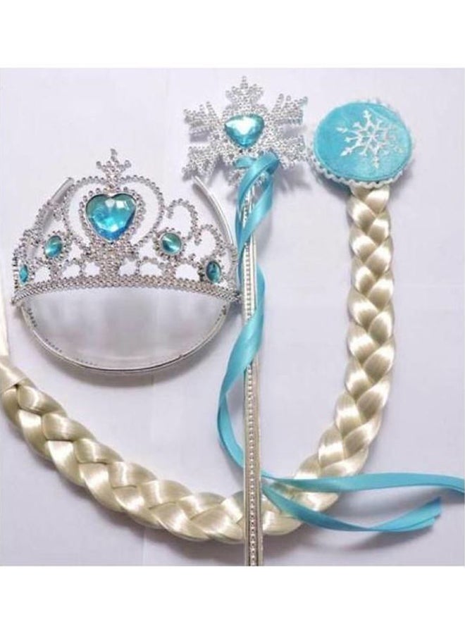 3-Pieces Set Frozen Elsa Cosplay Tiara Girl Hair Accessories Set Crown Wig Wand - v1628495951/N23931217A_6