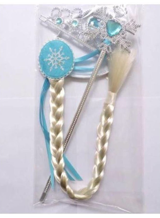 3-Pieces Set Frozen Elsa Cosplay Tiara Girl Hair Accessories Set Crown Wig Wand - v1628495951/N23931217A_7