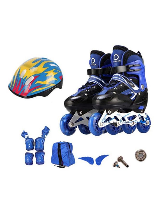 Cool Baby Full Flashing Roller Skate Shoes With Protective Safety Gear Set For Children 30x37x21cm - Image 1