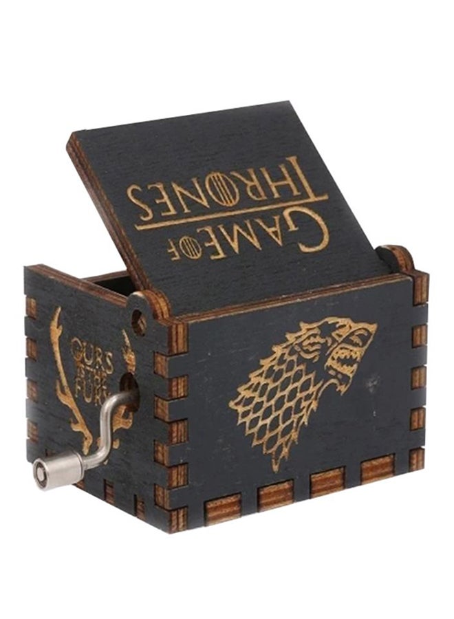 يونيك - صندوق موسيقى خشبي صغير بتصميم كلاسيكي رائع بمقبض يدوي مزين اسم سلسلة "Game Of Thrones" - Image 1