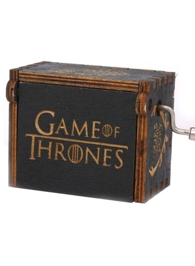 يونيك - صندوق موسيقى خشبي صغير بتصميم كلاسيكي رائع بمقبض يدوي مزين اسم سلسلة "Game Of Thrones" - Image 1