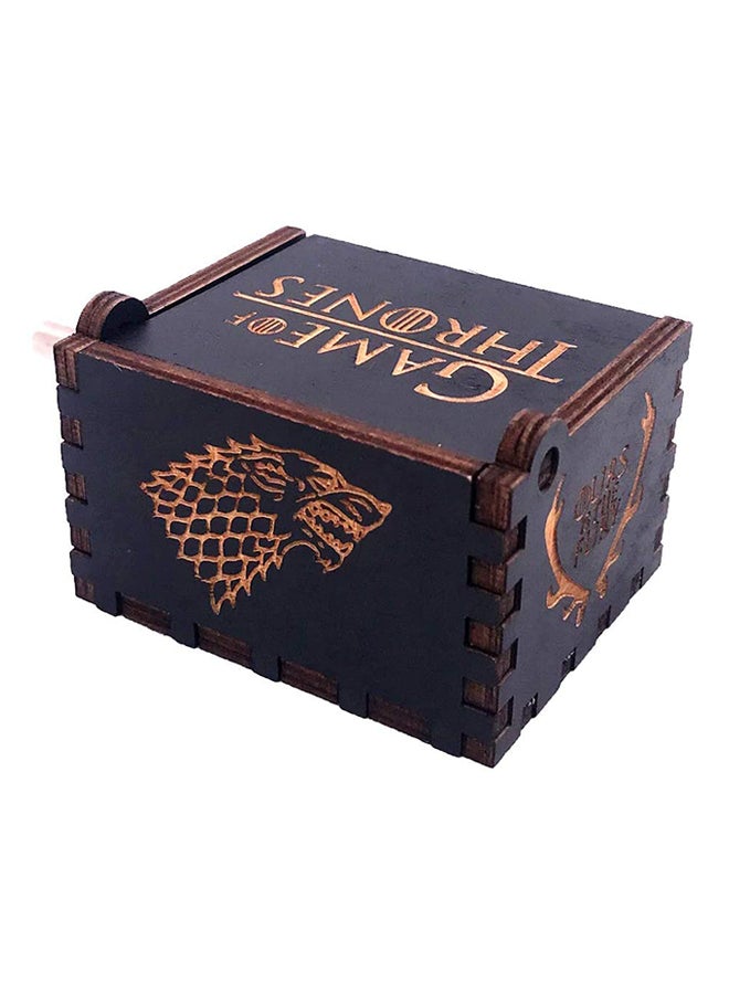 يونيك - صندوق موسيقى خشبي صغير بتصميم كلاسيكي رائع بمقبض يدوي مزين اسم سلسلة "Game Of Thrones" - Image 1