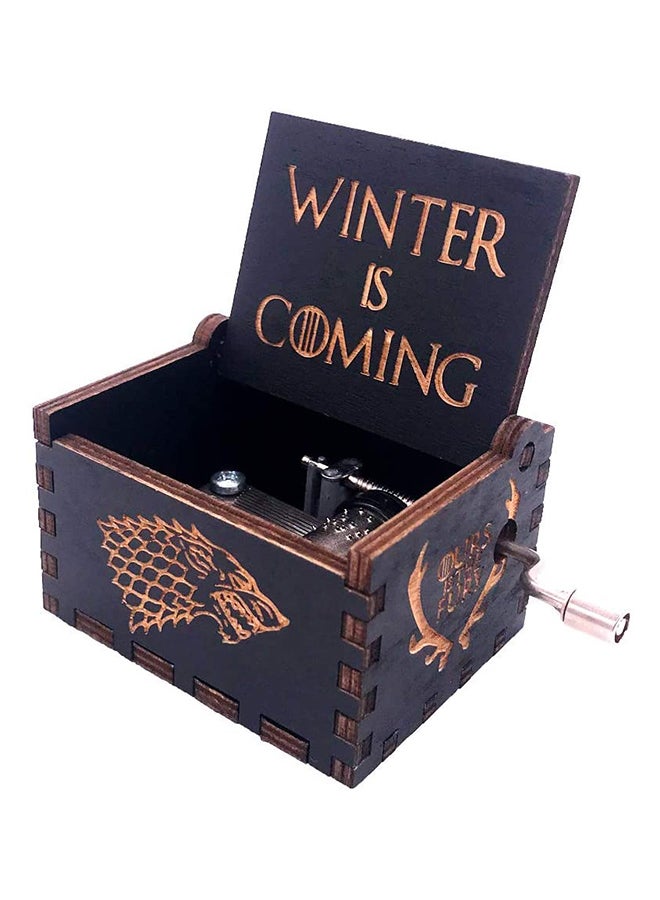 يونيك - صندوق موسيقى خشبي صغير بتصميم كلاسيكي رائع بمقبض يدوي مزين اسم سلسلة "Game Of Thrones" - Image 1