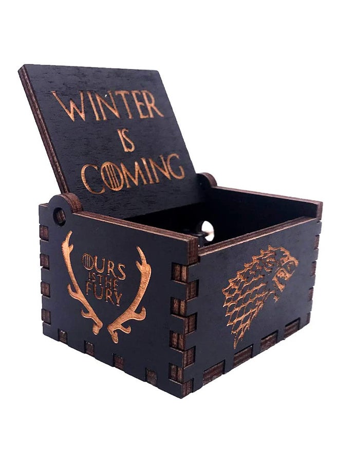 يونيك - صندوق موسيقى خشبي صغير بتصميم كلاسيكي رائع بمقبض يدوي مزين اسم سلسلة "Game Of Thrones" - Image 1