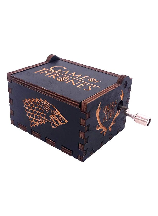 يونيك - صندوق موسيقى خشبي صغير بتصميم كلاسيكي رائع بمقبض يدوي مزين اسم سلسلة "Game Of Thrones" - Image 1