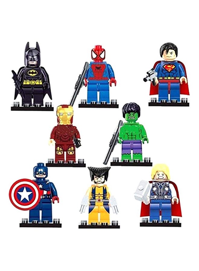 8-Piece Mini Superhero interlocking Block Action Figure Playset  - Image 1