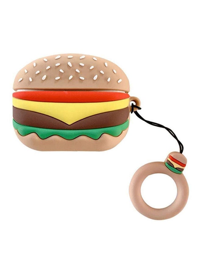 Generic - Hamburger Apple AirPods Pro Cartoon 3D Silicone Cute Cartoon Case With Keychain Multicolour - Image 1