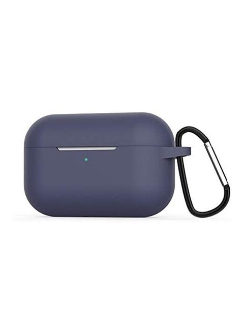 Apple AirPods Pro Silicone Protective Cover Anti-Lost Buckle 3 Generation Wireless Bluetooth Headset Protective Cover Dark Blue