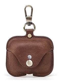 Italy Crazy Horse Leather Apple AirPods 3 Bluetooth Wireless Headset Protective Case Brown