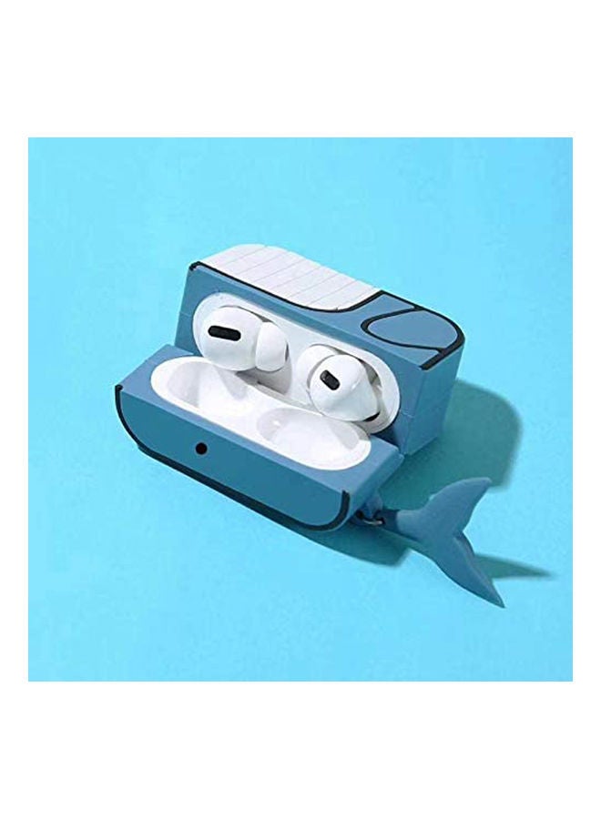 Generic - For Apple AirPods Pro Bluetooth Headset Cute Cartoon Whale Tail Silicone Headphone Case Blue - Image 1