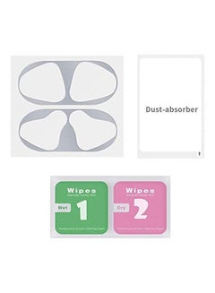 Dust Guard For Apple AirPods Ultra Thin Dustproof Metallic Sticker 18K Plated Film For Apple AirPods 2 Wireless Bluetooth Earphone White