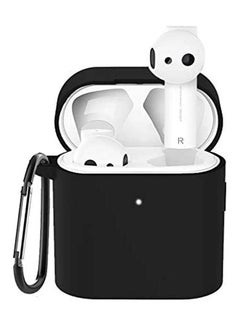 Xiaomi Air 2 Silicone Case,Anti Lost Carrying Protective Silicone Replacement Case Full Body Protection Shockproof With Carabiner Black