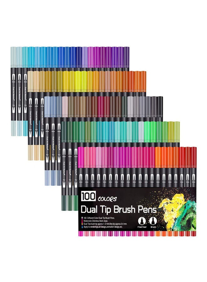 Bullet Journal 60Pcs Colouring Pens, Dual Tip Brush Pens Art Markers Fineliner Water Color Drawing Pens Multicolour - Image 1