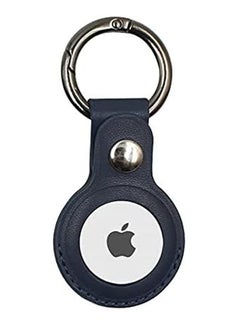 Case For Apple Airtag 2021, Leather Texture Tracker Protective Cover Anti-Lost Keychain Blue