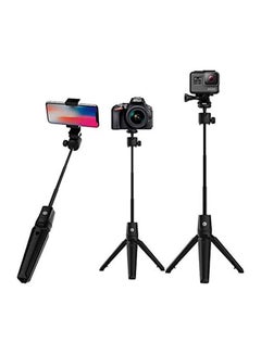 K20 Aluminum Alloy Selfie Stick Tripod Extendable Selfie With Bluetooth Shutter Remote Control For Smartphone Self-Portrait Artifact Black