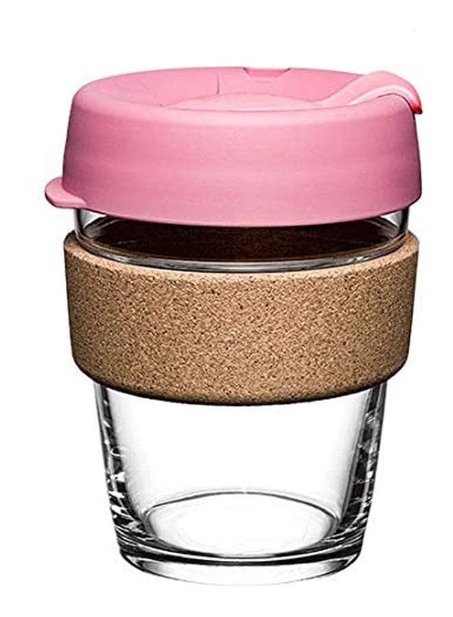 Reusable Coffee Cup Glass Travel Mug With Lid Pink - Image 1