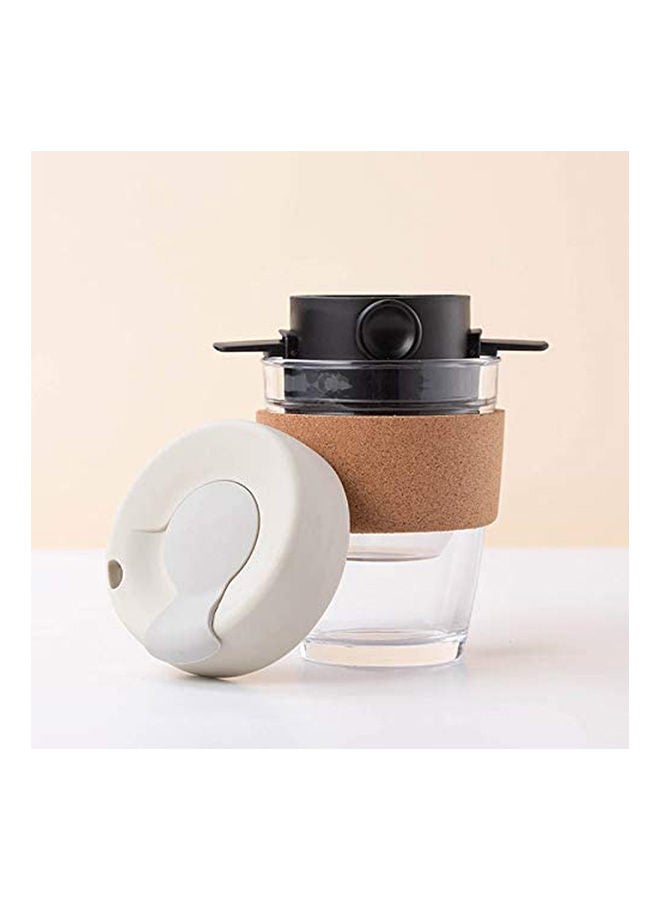 Generic - Reusable Coffee Cup Glass Travel Mug With Lid Cream - Image 1
